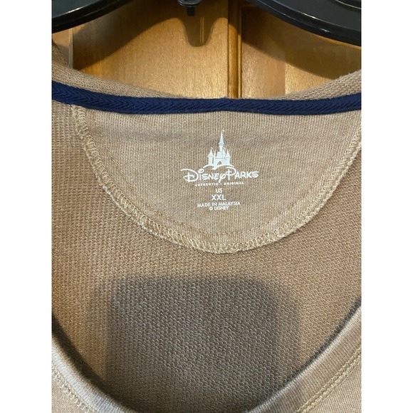 Disney Parks Hoodie Womens 2XL Walt World Brown Pullover Sweatshirt Mickey Logo - Picture 4 of 10